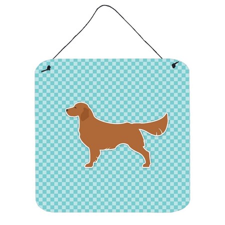 Carolines Treasures Golden Retriever Checkerboard Blue Wall or Door Hanging Prints BB3704DS66